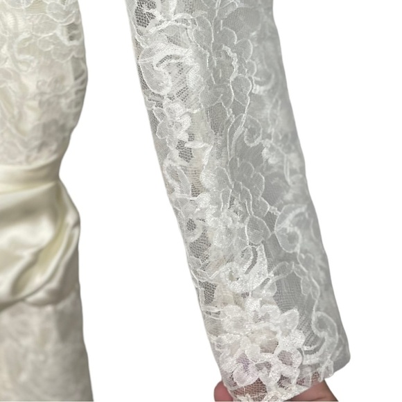 Alfred Angelo Ivory 1970s Wedding Dress Vintage 13 14 - Picture 5 of 16